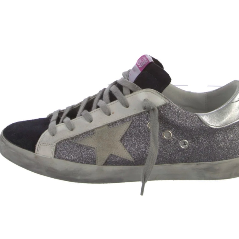 Golden Goose - charcoal suede, glitter